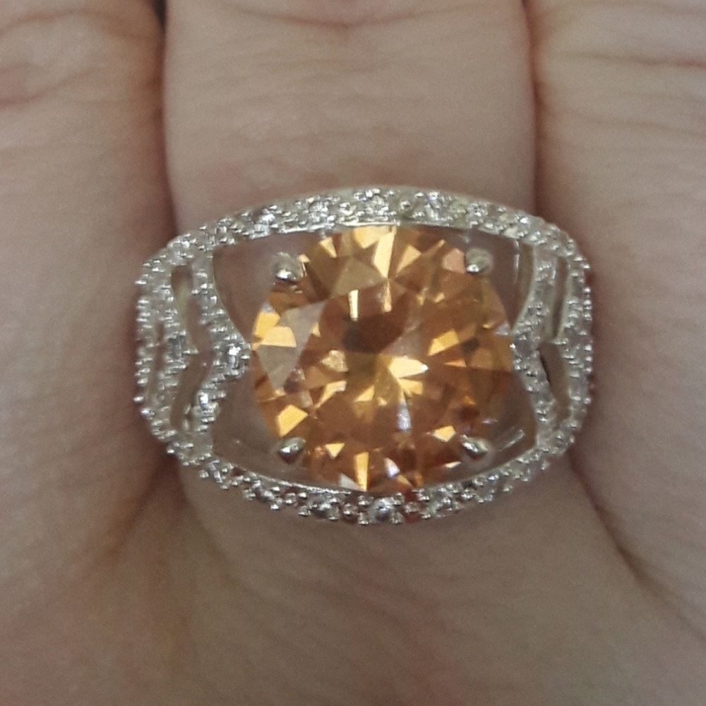 925 sterling silver citrine ring - Picture 1 of 6